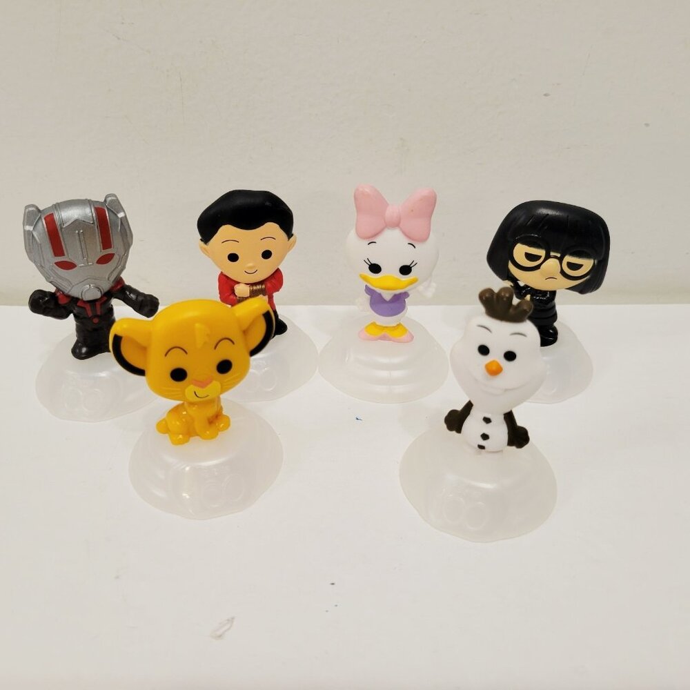Disney & Marvel Character Mini Figurines Set Of 6